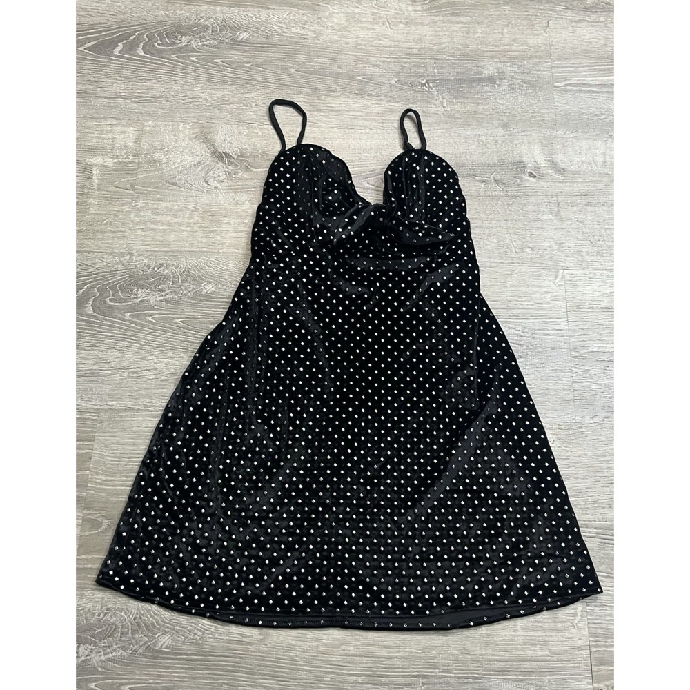 Show Me Your MuMu Constance Studded Velvet Mini Dress Black Size Small